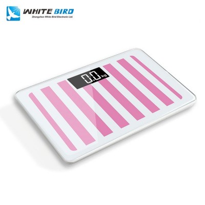 High quality 150kg ABS plastic bottom LCD display digital glass personal body bathroom scale